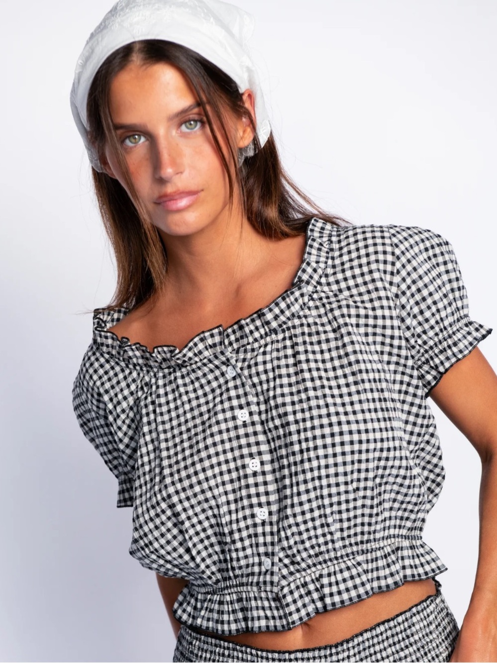 SKATIE MILLIE TOP - BLACK GINGHAM
SIZE XS